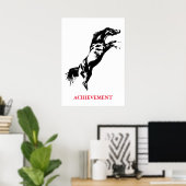 Inspirerend zwarte Achievement Black Horse Poster (Thuiskantoor)
