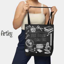 Inspirerend zwarte basisschoolleraar tote bag