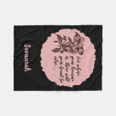 Inspirerend zwarte en roze bijbelprijsmandje fleece deken (Voorkant (Horizontaal))