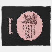 Inspirerend zwarte en roze bijbelprijsmandje fleece deken (Voorkant (Horizontaal))