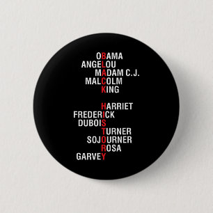Inspirerend zwarte geschiedenisleiders ronde button 5,7 cm