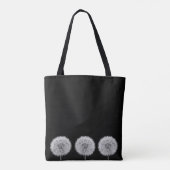Inspirerend zwarte & witte dandelion macrofoto tote bag (Achterkant)