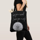 Inspirerend zwarte & witte dandelion macrofoto tote bag (Dichtbij)