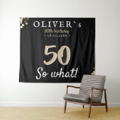 Inspirerende 50e verjaardagsfeest achtergrond wandkleed (In Situ (horizontaal))