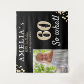 Inspirerende 60e verjaardag Zwarte Foto Achtergron Wandkleed (Voorkant)