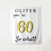 Inspirerende 60e verjaardagsfeest achtergrond wandkleed (Voorkant)