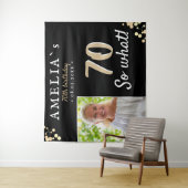Inspirerende 70e verjaardag Zwart foto-achtergrond Wandkleed (In situ)