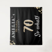 Inspirerende 70e verjaardagsfeest Black achtergron Wandkleed (Voorkant)