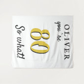 Inspirerende 80e verjaardagsfeest achtergrond wandkleed (Voorkant (horizontaal))