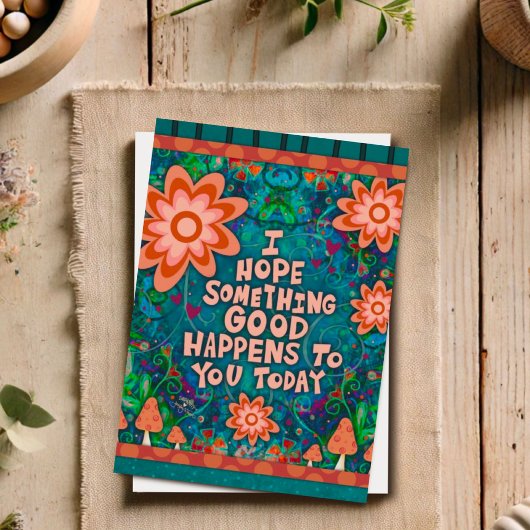 Inspirerende aanmoediging citaat Paddenstoel Bloem Kaart