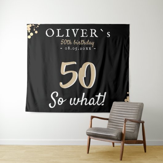 Inspirerende Achtergrond Voor 50e Verjaardagsfeest Wandkleed (In Situ (horizontaal))