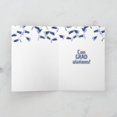 Inspirerende Afstuderen tekst op Navy Blue Kaart (Binnen)