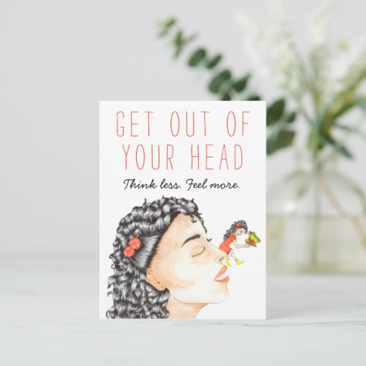 Inspirerende angst offerte meisje ontmoet vlinder  briefkaart (Staand voorkant)