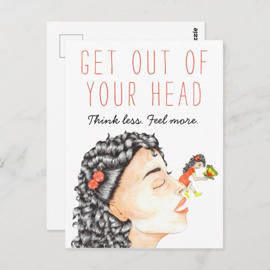 Inspirerende angst offerte meisje ontmoet vlinder  briefkaart (Voorkant / Achterkant)