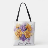 Inspirerende anjers, "She's a Pioneer" Floral Tas (Achterkant)