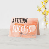 Inspirerende Attitude...Succes Oranje Harten Kaart (Gele Bloem)