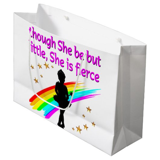 INSPIRERENDE BALLERINA QUOTE ONTWERP GROOT CADEAUZAKJE (Voorkant Gekanteld)