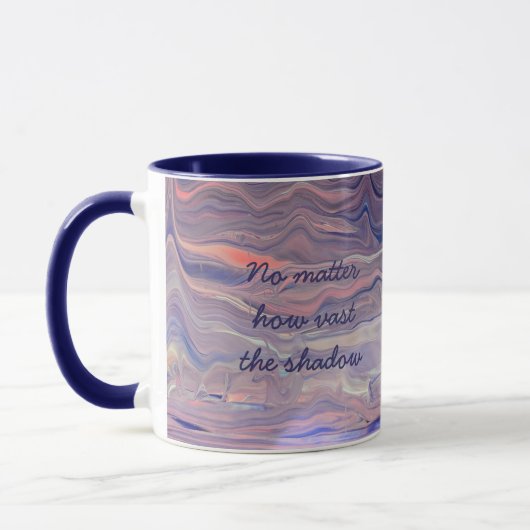Inspirerende bergdageraad acryl gietkunst mok (Links)