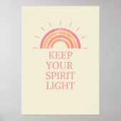 Inspirerende Bevestiging – Houd Je Geest Licht Poster (Voorkant)