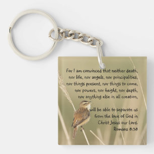 Inspirerende Bijbel Schriftuur Quote Romeinen 8:38 Sleutelhanger