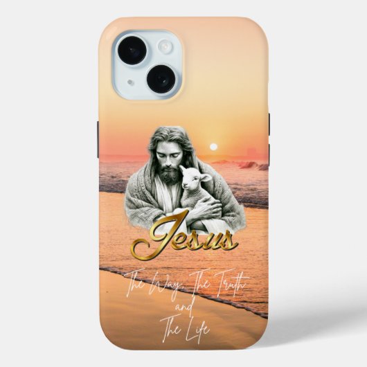 Inspirerende Bijbel Zonsondergang Zeegezicht Jezus Case-Mate iPhone Case (Achterkant)