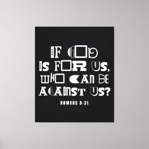 Inspirerende Bijbelcitaat Als God voor ons is Canvas Afdruk