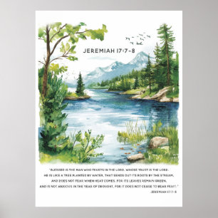 Inspirerende bijbelcitaten op natuurfoto's poster