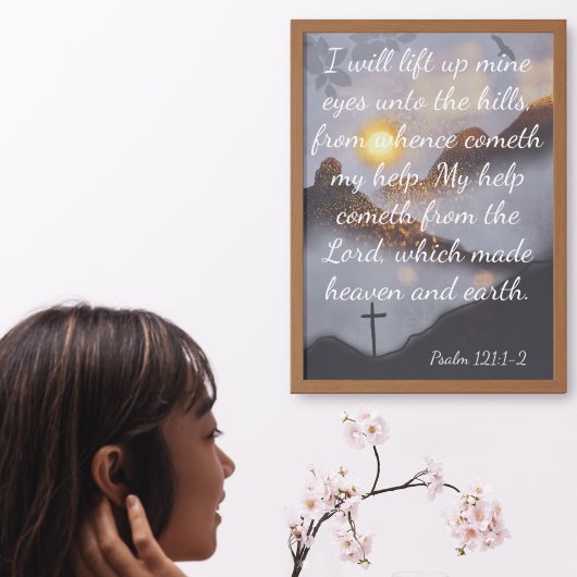 Inspirerende Bijbeltekst Berg Uitzicht Muur Kunst Poster