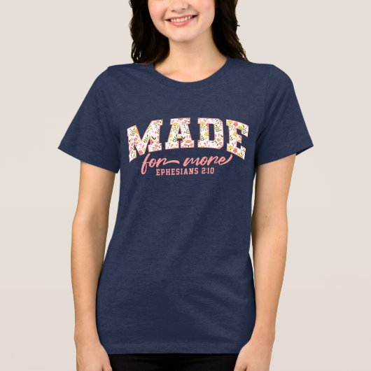 Inspirerende Bijbeltekst met Wilde Bloem Tri-Blend Shirt (Voorkant)