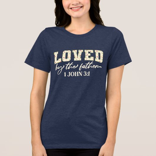 Inspirerende Bijbeltekst over Wilde Bloemen Tri-Blend Shirt (Voorkant)