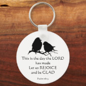 Inspirerende Bijbelvers Psalm 118:24 Vogels Sleutelhanger (Voorkant)