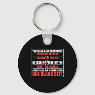Inspirerende Black Belt Viering Karate Martial Art Sleutelhanger