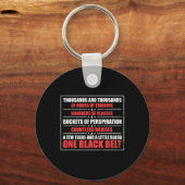 Inspirerende Black Belt Viering Karate Martial Art Sleutelhanger (Voorkant)