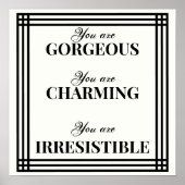 Inspirerende Black & White Self-Esteem Quote die u Poster (Voorkant)