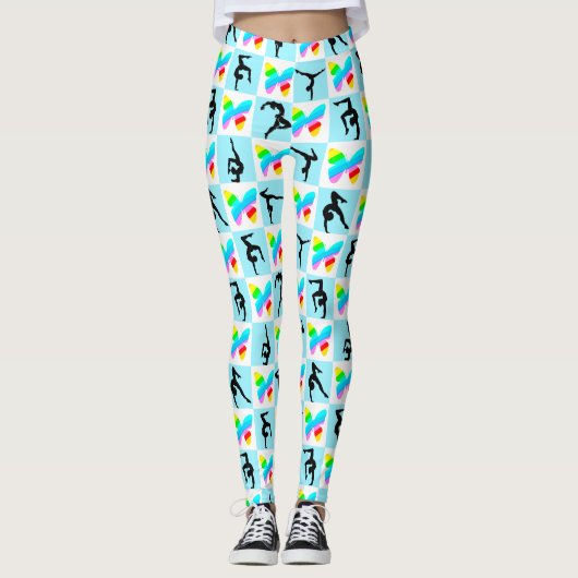 INSPIRERENDE BLAUWE VLINDER GYMNASTIEK LEGGINGS (Voorkant)
