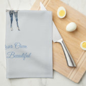 Inspirerende Blauwe Witte Chic Herten Vos Theedoek (Quarter Fold)
