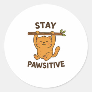 Inspirerende "Blijf positief" Quote Print Ronde Sticker