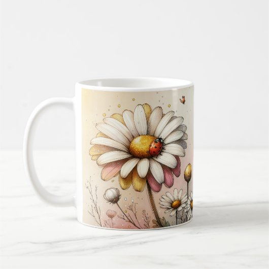 Inspirerende bloem koffiemok (Links)
