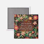  inspirerende bloemen beginnen boven quote magneet (Voorkant / Achterkant)