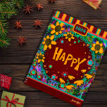 Inspirerende  Bloemen Happy Personalized Fun Planner<br><div class="desc">Gepersonaliseerde Happy planner van Inspirivity, een mooie metgezel die dient als een dagelijkse herinnering om uw gekozen woord te omarmen. Deze grillige bloemenplanner, gemaakt met handgetekende illustraties en belettering, heeft een plek voor jouw naam en jaar op de voorkant. De achterkant is versierd met leuke oranje stippen. Deze leuke planners,...</div>