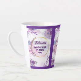 Inspirerende bloemenaardewerk mok | Paarse theekop