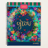 Inspirerende  bloemengroei Gepersonaliseerd plezie Planner (Voorkant)