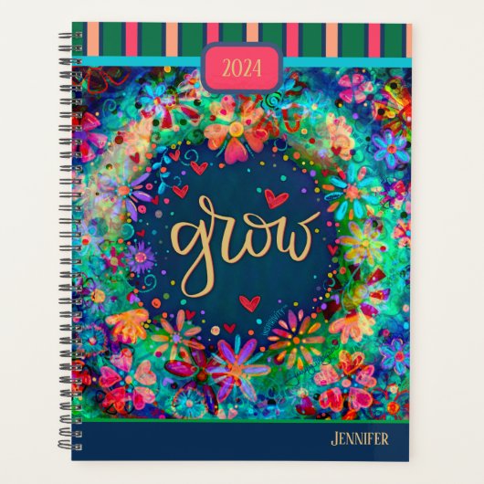 Inspirerende  bloemengroei Gepersonaliseerd plezie Planner