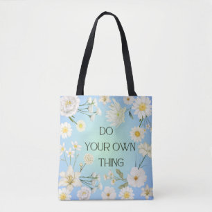 Inspirerende bloementas met hengsels tote bag