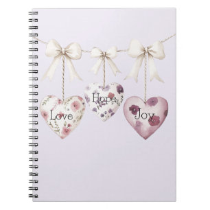 Inspirerende bloemige liefde hoop vreugde harten b notitieboek
