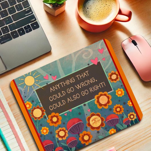 Inspirerende bloemige positieve quote muismat