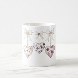 Inspirerende bloemliefde hoop vreugde hart boog koffiemok