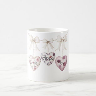 Inspirerende bloemliefde hoop vreugde hart boog koffiemok
