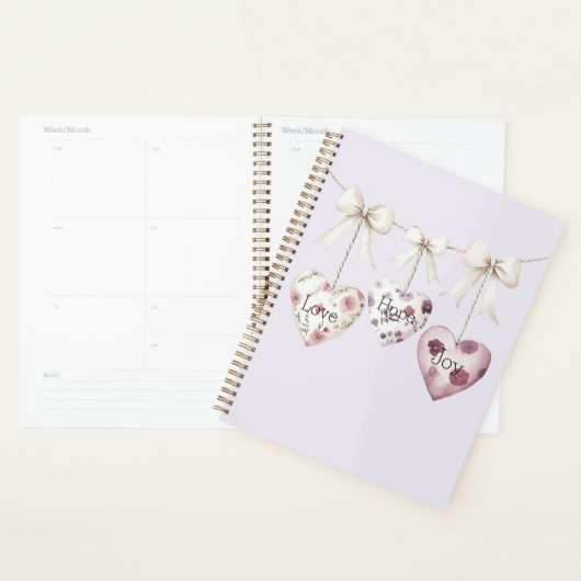Inspirerende bloemliefde hoop vreugde harten boog planner (Display)