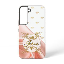 Inspirerende Blush Satijn Gouden Kroon Jezus